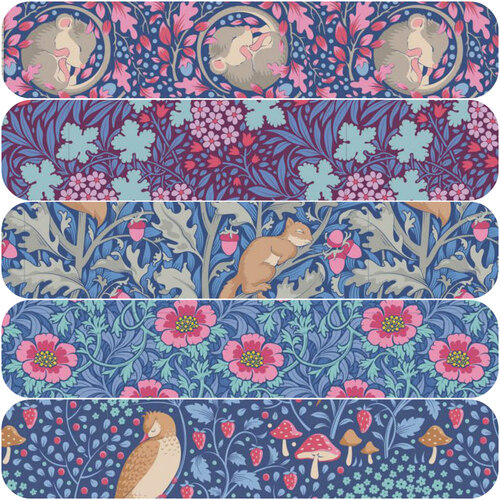 Tilda Hibernation 1/2 Metre Fabric Bundle Blue