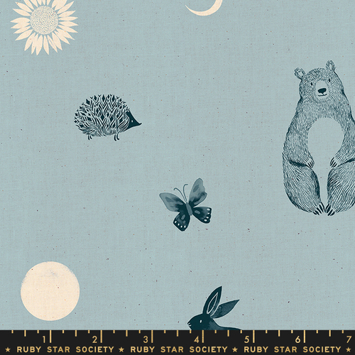 Fabric Remnant -Ruby Star Society Crescent Friends Animals 63cm