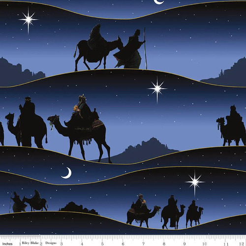 Riley Blake Picture a Christmas 3 Wise Men Stripe 12379