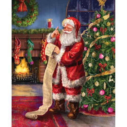 Riley Blake Picture a Christmas Santa's Naughty Nice List Panel 12375