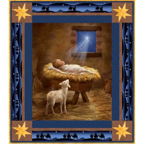 Riley Blake Picture a Christmas Baby Manger Panel Quilt Kit