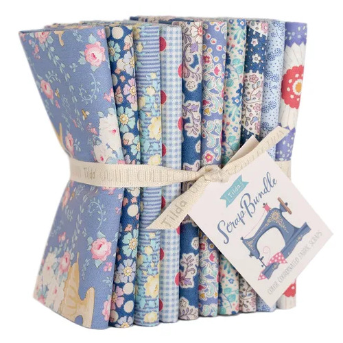 Tilda Fabric Fat Quarter FQ Fabric Bundle Blues 300124