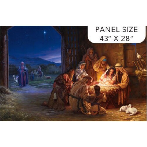 The Nativity Baby Jesus Panel Rust Multi DP24655-37 