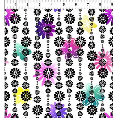 Funky Groovy Garden Purple Flower Stripe 5AGG-2 