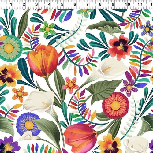 Colorido Festive Floral by Melissa Lowry White Y3130-1