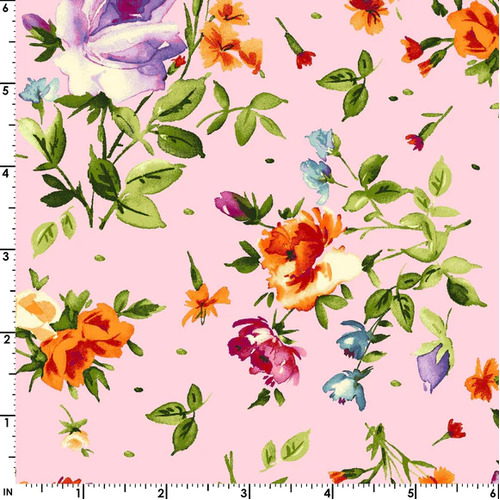 Bloom On! Spaced SCattered Floral Pink MAS10073-P