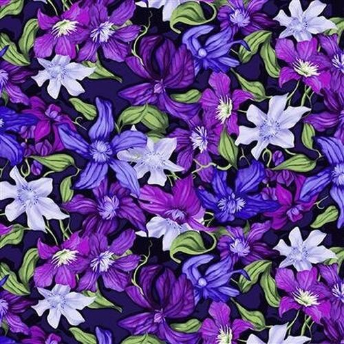 Trellis Clematis Floral Cedar West Purple Y3181-27 