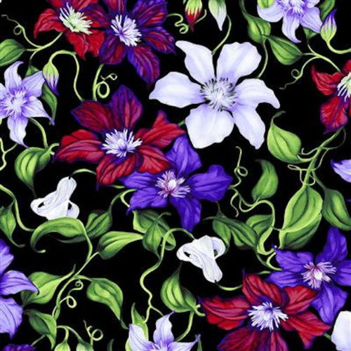 Trellis Clematis Floral Cedar West Purple 1Y3180-3