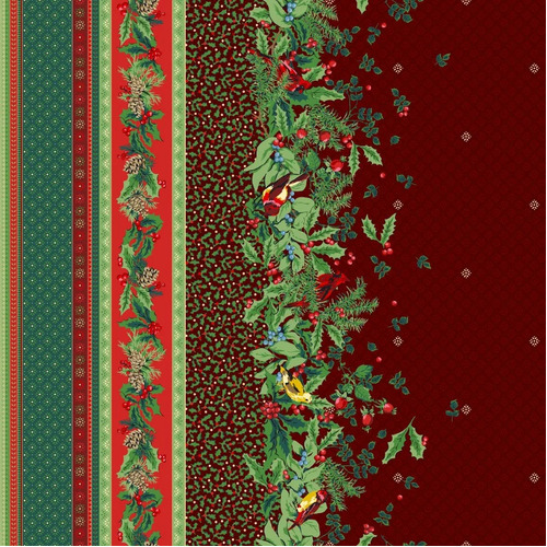 Joyful Christmas Double Border Metallic Red WIDE MASWM9920-R 