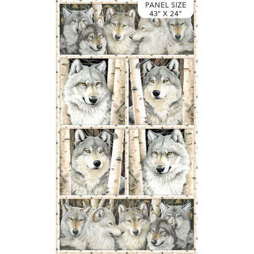 Grey Wolf Wolves Quilt Wall Panel 24348-94 
