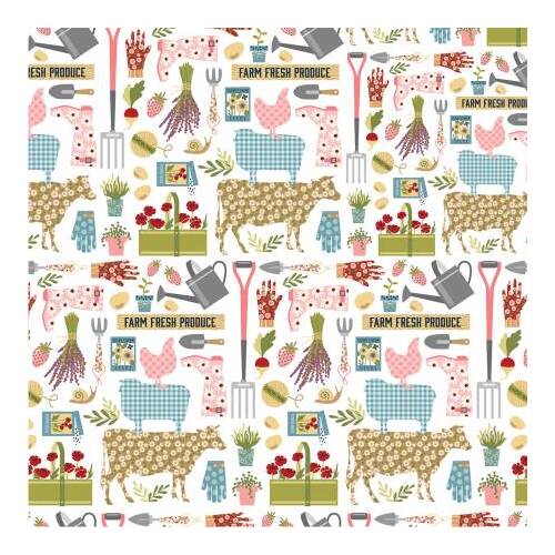 Farm Girls Unite Country Life Cows White FG20701 