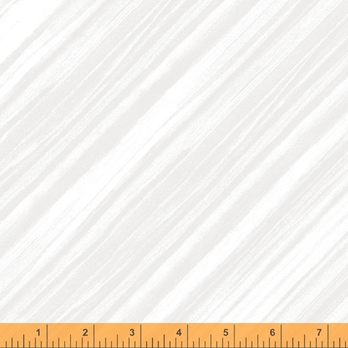 Fabric Remnant -Vista Diagonal Bias Stripe Tonal White 37cm