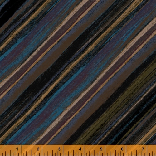 Fabric Remnant -Vista Diagonal Bias Stripe Stone Night Drive 40cm