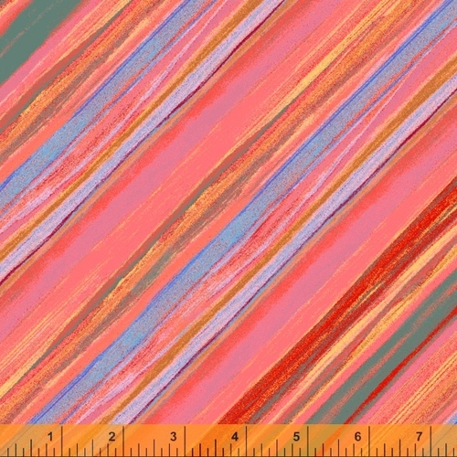 Fabric Remnant -Vista Diagonal Bias Stripe Mountain 86cm