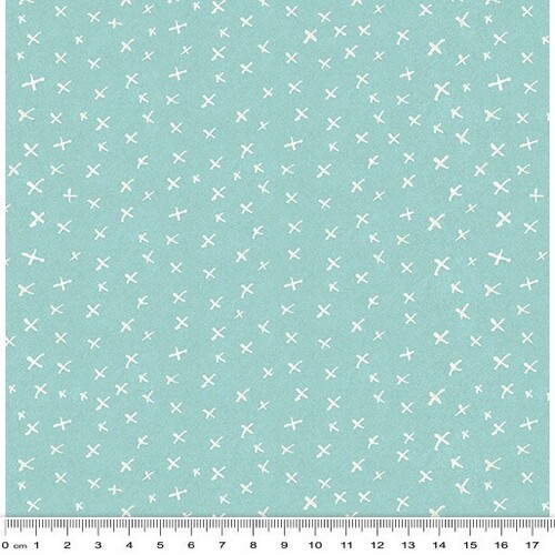 Fabric Remnant- Criss Cross Teal 48cm