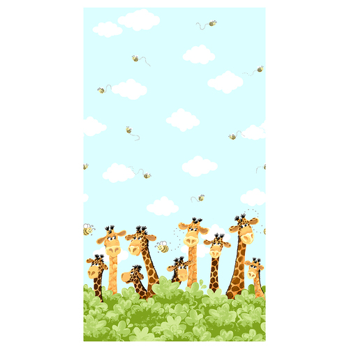 Susybee Zoe the Giraffe 24" Border Aqua 20257-930