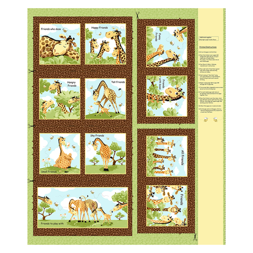 Susybee Zoe the Giraffe 36" Soft Book Panel 20356-280