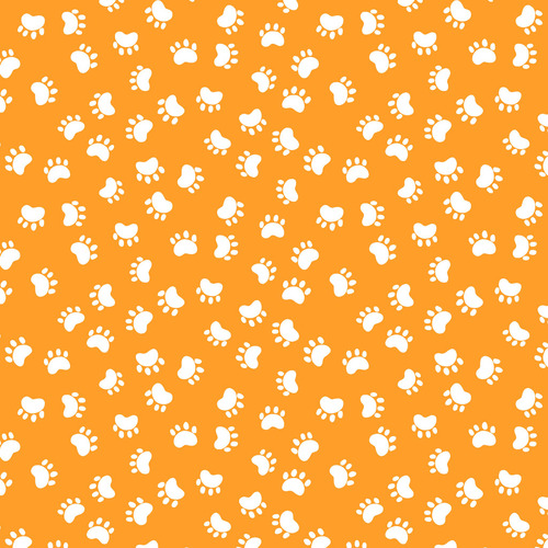 Susybee Kitty the Cat Paw Prints Orange 20393-430 