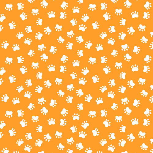Susybee Kitty the Cat Paw Prints Orange 20393-430 
