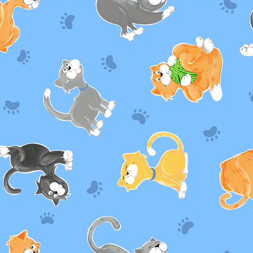 Susybee Kitty the Cat Scattered Kittens Blue 20392-725