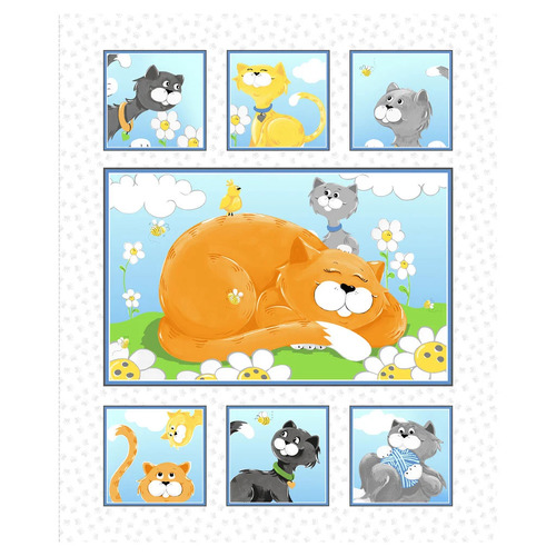 Susybee Kitty the Cat 36" Quilt Panel 20390-100