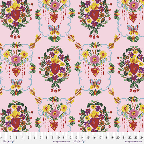FreeSpirit Folk Heart Floral Powder Pink L029