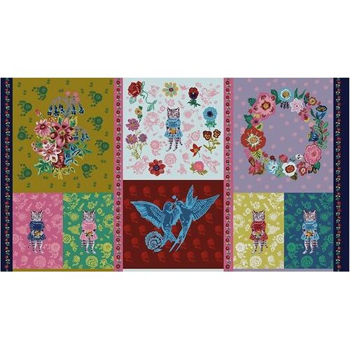 FreeSpirit Sunday In the Country Kiss Cats 24" Panel L006