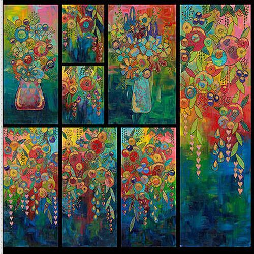 FreeSpirit Flourish Mod Floral Vase Panel SP030