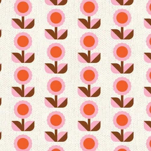 Mid-Century Modern Flowers Linen DV5740