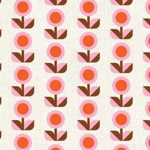 Mid-Century Modern Flowers Linen DV5740