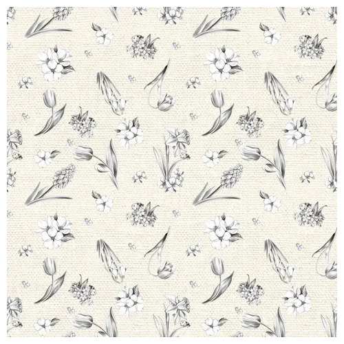 Egg-cellent Easter Flowers Linen Cotton Cream DV5647