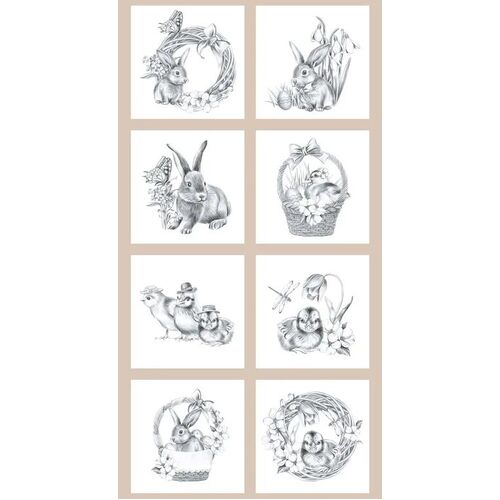 Egg-cellent Easter Bunny Rabbit Block Panel DV5641