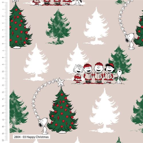 Fabric Remnant-Snoopy Christmas Fun Happy Christmas 41cm