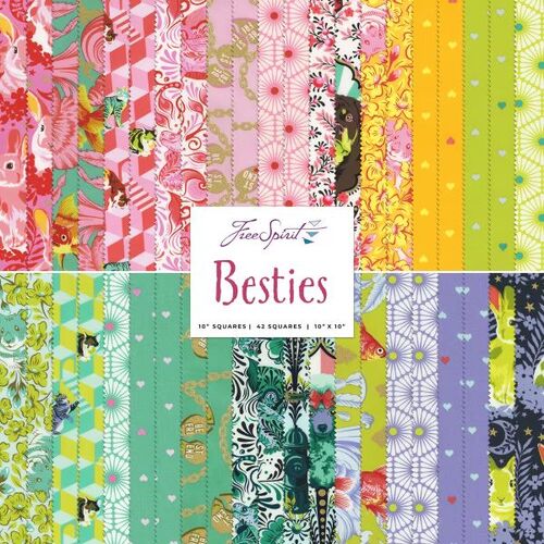 Tula Pink Besties 42pc 10" Charm Fabric Squares