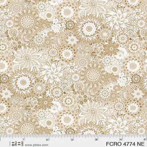 Floral Crochet 108" Wideback Fabric Neutral 4774NE