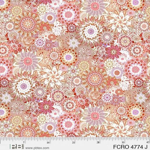 Floral Crochet 108" Wideback Fabric Peach Pink 4774J