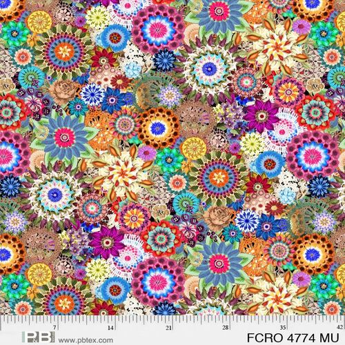 Floral Crochet 108" Wideback Fabric Multi 4774MU