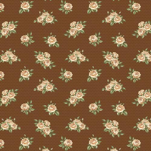 Devonstone Storybook Scattered Roses Brown DV6019