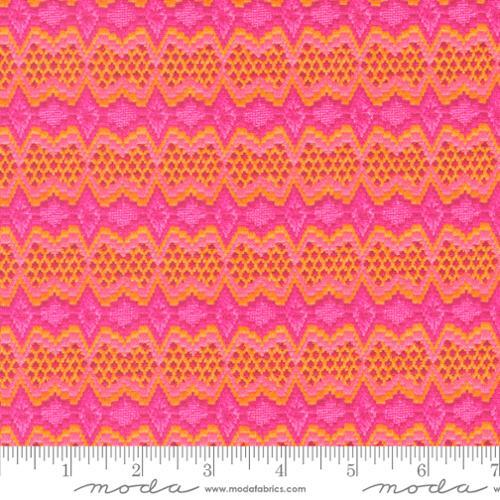 Moda Vintage Soul Geo Crochet Stripe Hot Pink 7435 20