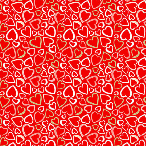Fabric Remnant - Pamper Scattered Hearts 35cm