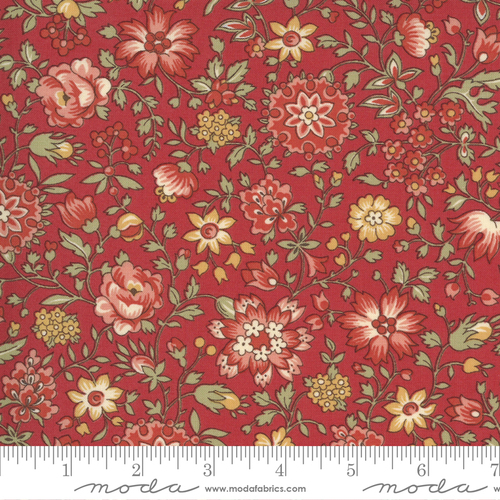 Fabric Remnant-Moda Jardin De Fleurs Floral Rouge 84cm
