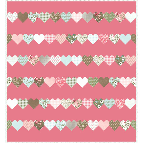 Lovestruck Love Day Quilt Fabric Kit - PINK Colourway