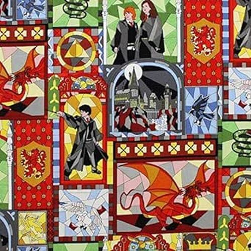 Licensed Harry Potter Stained Glass Fabric 100733