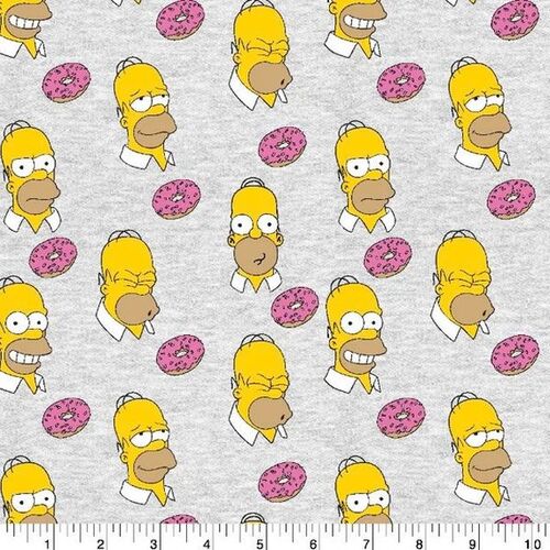 Licensed  Homer Simpson Donuts Fabric  100538