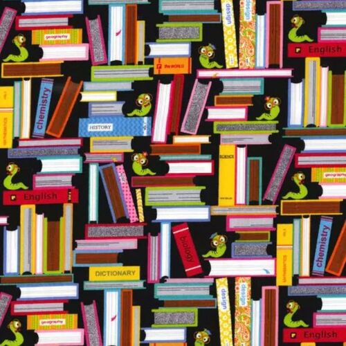 Bookworms Books Stacked Fabric 100756