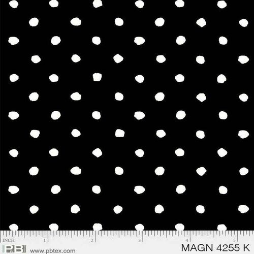 Fabric Remnant - Magnolia Spot White Black 78cm