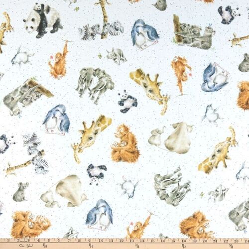 Fabric Remnant -Love Is Zoology Animals 76cm