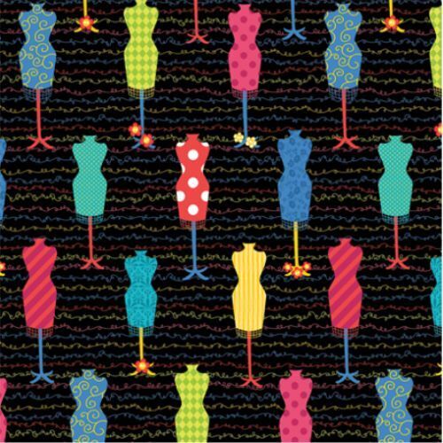 Fabric Remnant -Sew Excited Fashion Funway Dressforms 71cm