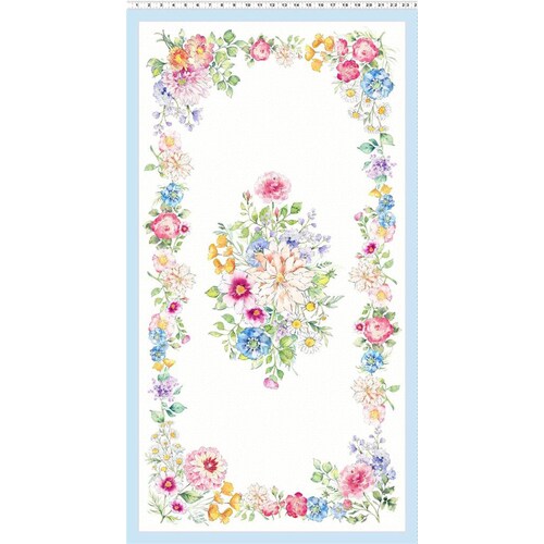 Super Sale Cherish Digital Floral 24" Panel White Y3549-1  