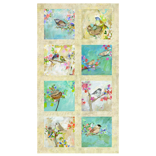 Super Sale Feathered Friends Birds 24 " Panel Y3491-60 